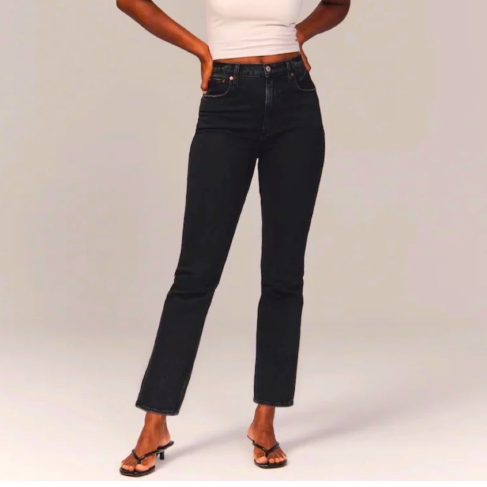 Abercrombie & Fitch Curve Love The Ankle Straight Ultra High-Rise Jeans 26/2XS